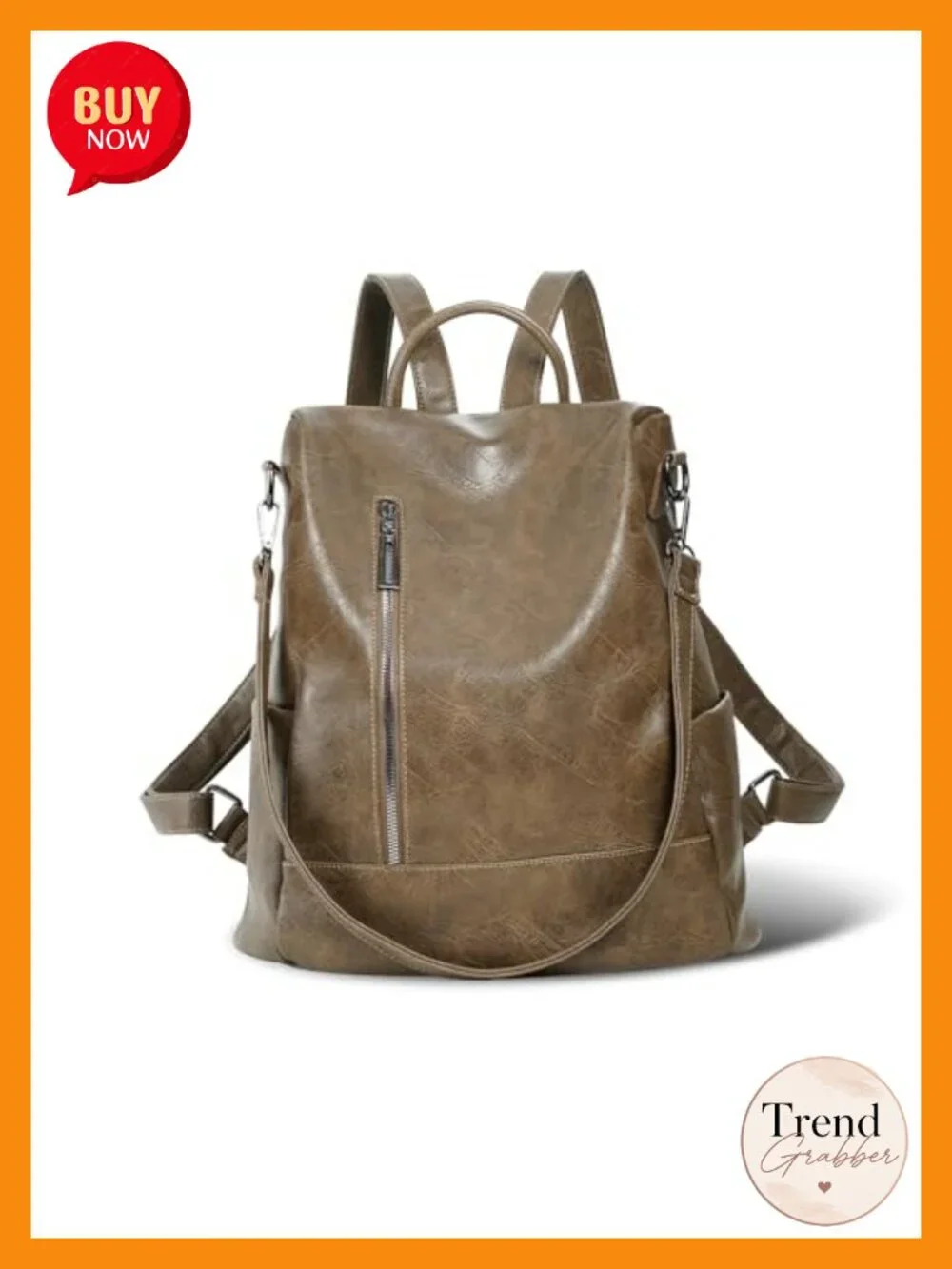Women's PU Leather Anti-theft Backpack Purse 3-in-1 Tote Shoulder Bag